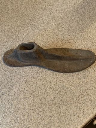 Vintage Antique Warranted Metal Cobbler Shoe Form Mold Size 10”