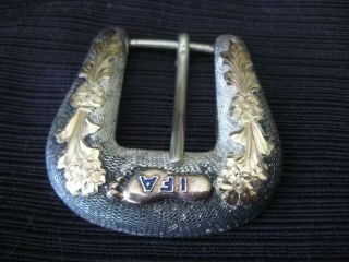 Vintage H.  S.  MEANS Sterling 10K Western IFA Buckle for 3/4 Inch Belt - RARE 2