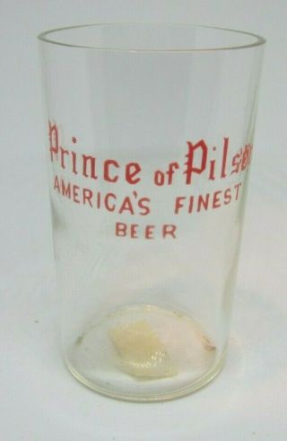 Bg 165 Prince Of Pilsen Beer Glass 4 " Rare Mound City Illinois