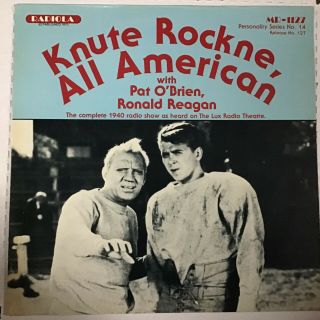 Knute Rockne All American Lp Rare Oop Ronald Reagan 1940 Radio Show