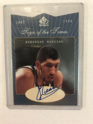 Gheorghe Muresan 1997 - 98 Sp Authentic Auto Sign Of The Times Autograph Rare