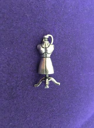 Vintage Beau Sterling Silver Design / Sewing Dress Form Charm 3d Movable Rare