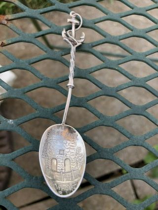 Port Ri Sterling Souvenir Spoon Old Stone Mill With Anchor
