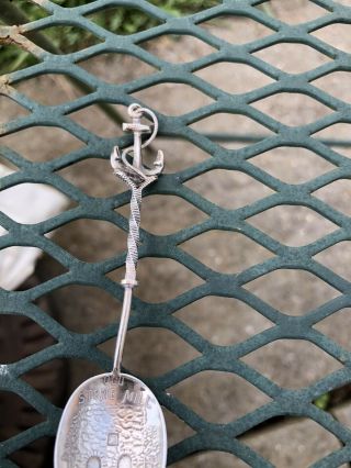 Port Ri Sterling Souvenir Spoon Old Stone Mill With Anchor 2