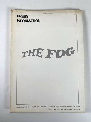 The Fog Vintage Rare Press Kit 1980 Horror Jamie Lee Curtis John Carpenter