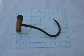 Antique Hay Bale Hook Farm Tool Metal 9 Inches Handle Is 5 1/4”