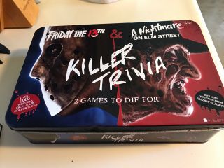Friday The 13th And Nightmare On Elm Street Killer Trivia Game Tin Rare Complete