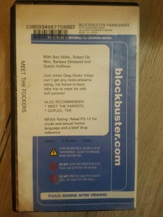 Blockbuster Rental Meet The Fockers ClamShell PREVIEWED VHS Case Movie RARE 3