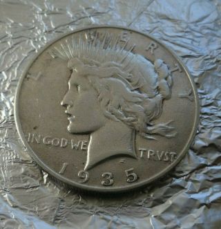 1935 - S Peace Silver Dollar Very Rare Coin You Decide Grade