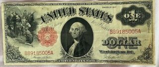 1917 Series $1 One Dollar Red Seal Large Size Currency Note Bill Rare B89185005a