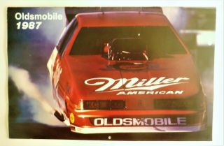 Rare Htf Vintage 1987 Oldsmobile Racing Nascar Nhra Imsa Calendar