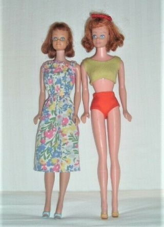 2 Vintage Red Hair Midge Barbie Doll Freckles Japan 1958/1962 Body 1&12