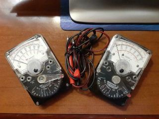 2 Vintage Triplett Model 310 Volt/ohm Meters With Test Leads