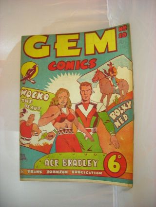 Very Rare Issue 10 Of Australian Gem Comic From August 1947