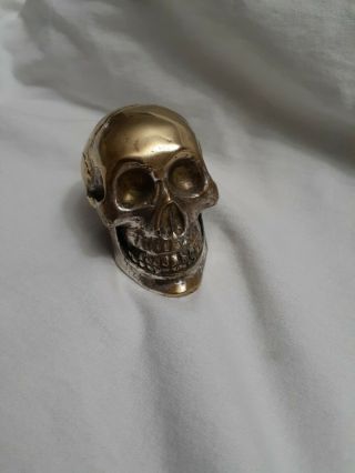 Antique Vtg.  Silver Gold Plated Skull Masonic Rare 1of A Kind See Info