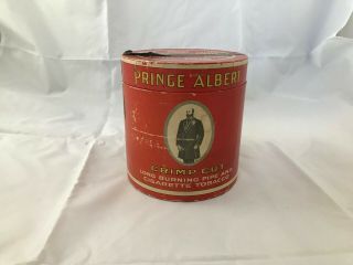 Rare Antique Prince Albert Cardboard " Crimp Cut Pipe & Cigarette Tobacco " Tin