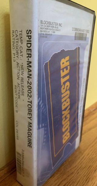 Rare Blockbuster Spiderman Vhs Movie Clamshell Case With Tape