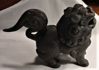 Antique Chinese Cast Iron Foo Dog Incense Burner