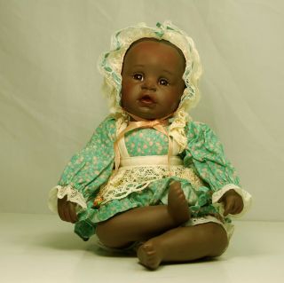 Yolando Bello Porcelain Doll Danielle African American Baby Doll 9 1/2 " Tall
