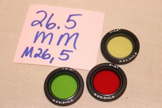 RARE SIZE,  26.  5mm Black & White COLOR FILTERS,  26.  5mm RED,  YELLOW,  Yell - GREEN 2