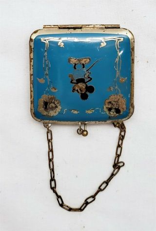 A25 RARE VINTAGE 1930 ' S WALT DISNEY MICKEY AND MINNIE MOUSE METAL COIN PURSE 2