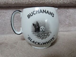 VERY EARLY RARE Buchanan ' s Black & White Whiskey Small Pitcher Scottie Dogs 4.  8 