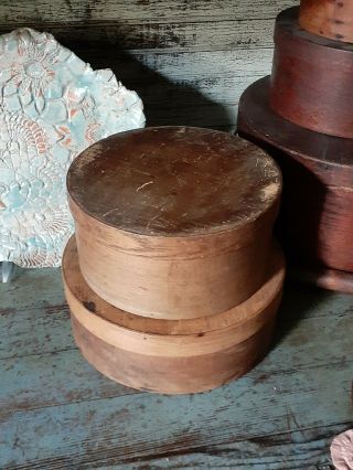 Early Primitive Antique Wooden Pantry Spice Box Treenware 