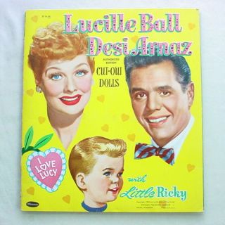 Vintage I Love Lucy Paper Dolls 1953 Some Uncut Lucille Ball Desi Arnaz Ricky