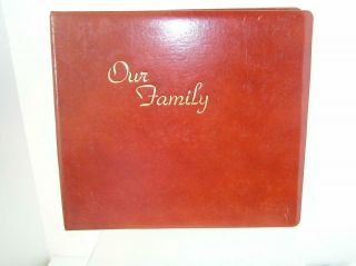 Vintage Antique Leather “our Family” Photo Album Inserts,  Scrap Book