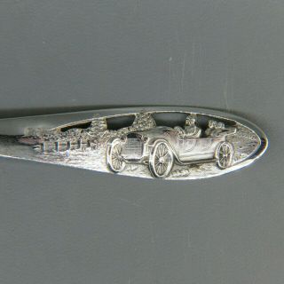 Early Automobile Sterling Souvenir Spoon Figural Car On Handle