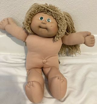 Vintage 1978 1982 Cabbage Patch Doll Blond Green Eyes No Clothes