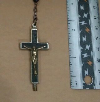 Antique Reliquary Crucifix Cross With Hinged Opening With Relics