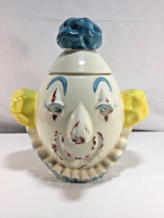 Rare Metlox Happy The Clown Vintage Cookie Jar (cl)