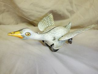 Rare Tin Wind Up German Goose W/flapping Wings Toy Ges Gesch