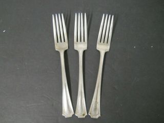 X3 National Silver Co.  " One " 1915 Silver Epns Dinner Forks Replacement Flatware