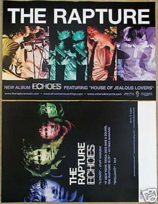 The Rapture Echoes Promo Two Sided Poster Rare Luke Jenner Matt Safer Dfa