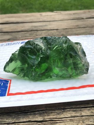 Slag Glass Rock 1 Pound Chunk Lime Green Tint Rare