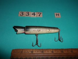 T3347 H Vintage Wooden Popper Fishing Lure Unknown Unmarked