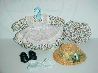 1955 Vogue Tiny Miss 44 Outfit Dress Undies Hat Shoes & Socks No Doll