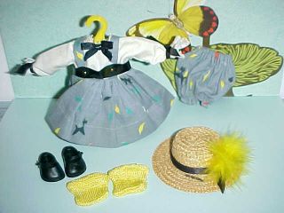 1954 Vogue Tiny Miss 44 Outfit Dress Undies Hat Shoes & Socks No Doll