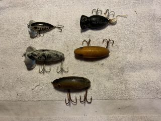 5 Fred Arbogast Jitterbug & Hula Popper Old Fishing Lures 15