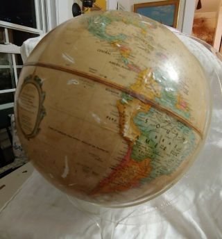 World Globe Vintage Replogle 12 " Clear Lucite Stand