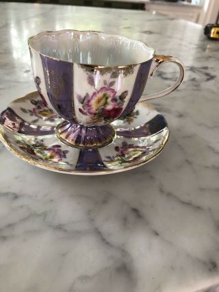 Vintage Royal Halsey Lipper & Mann Very Fine Porcelain Tea Cup & Saucer Set