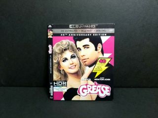 Grease 4k Uhd Blu - Ray Slipcover Only.  Oop Rare.  No Discs Or Case.  Ultra Hd.  40th