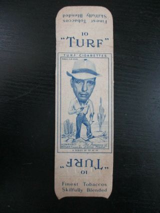 Humphrey Bogart 1947 Turf Cigarettes 19 W/tabs,  Rare,  Treasure Of Sierra Madre