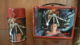 Vintage Rare Wes Craven’s A Nightmare On Elm Street Tin Neca Lunchbox W Thermos