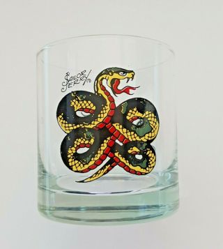 Sailor Jerry Rum Glass Rare Snake