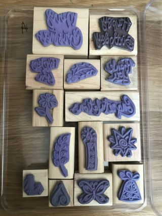 Stampin ' Up Retired WOOD MOUNT Stamp Sets - Some RARE/HTF Buy MORE and SAVE 3
