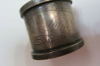 Antique Victorian Silver Plated Napkin Ring Engraved " Julia "