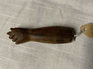 Antique Native American Hand Carved Wooden Hand Columbia River 3